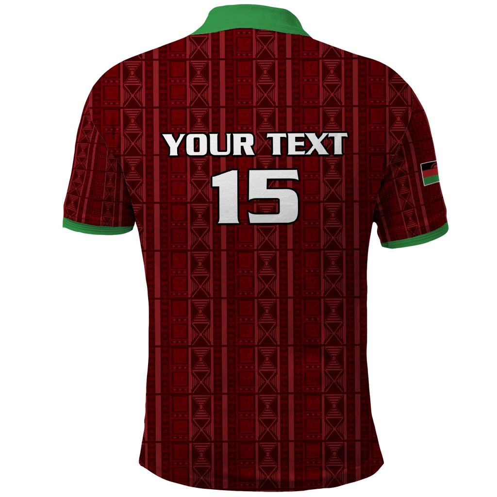 Custom Malawi Football Polo Shirt Come On Flames - Red LT15