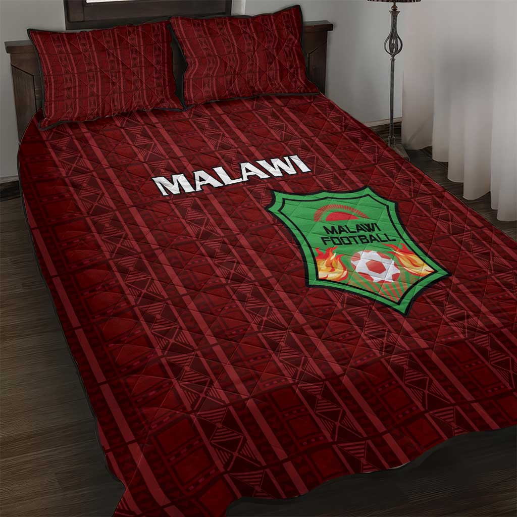 Malawi Football Quilt Bed Set Go Champions - Red LT15
