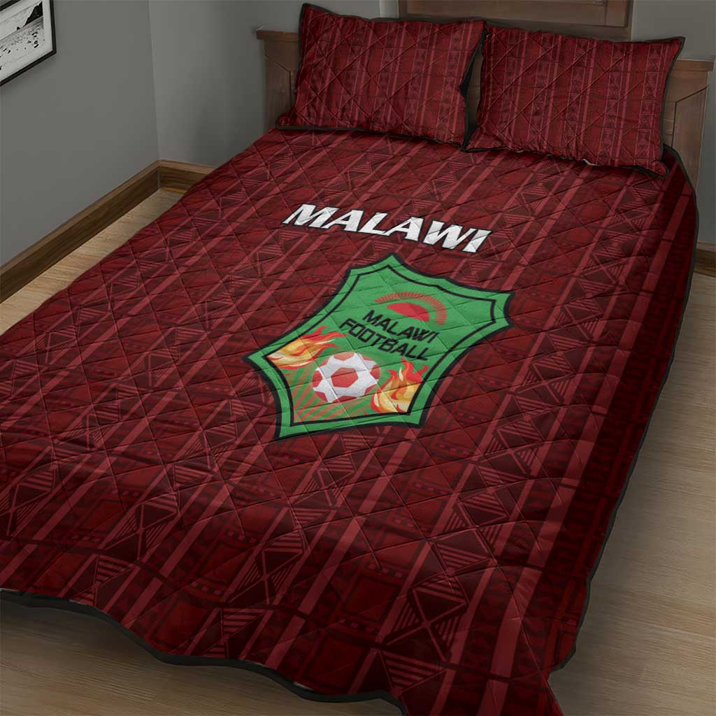 Malawi Football Quilt Bed Set Go Champions - Red LT15