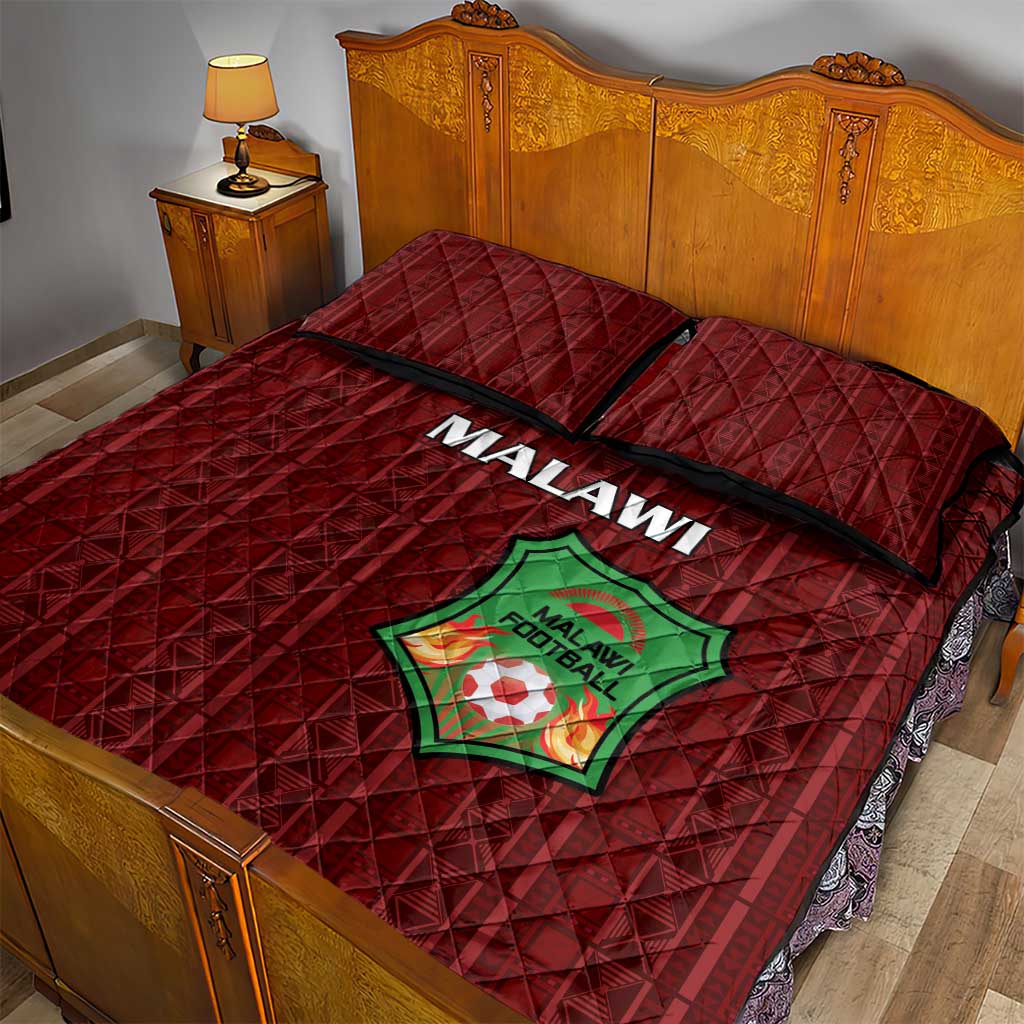 Malawi Football Quilt Bed Set Go Champions - Red LT15