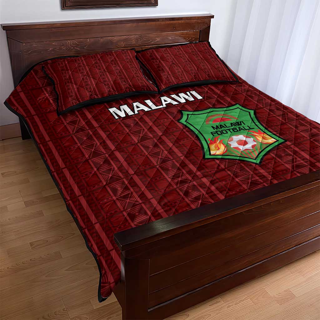 Malawi Football Quilt Bed Set Go Champions - Red LT15