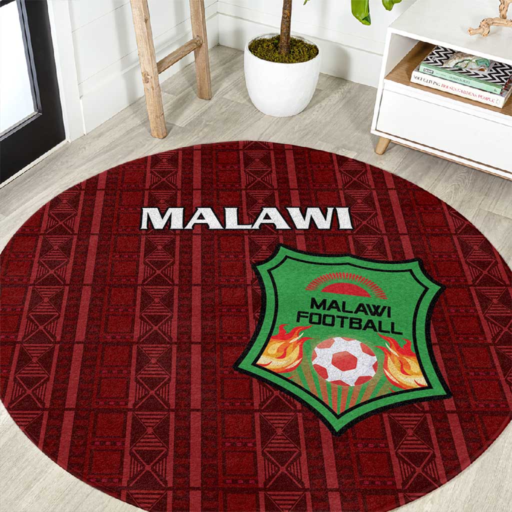 Malawi Football Round Carpet Go Champions - Red LT15