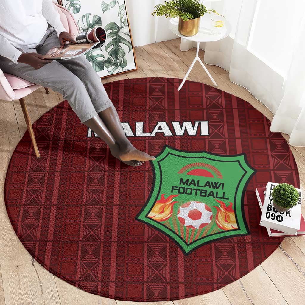 Malawi Football Round Carpet Go Champions - Red LT15