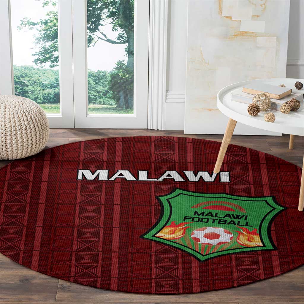 Malawi Football Round Carpet Go Champions - Red LT15