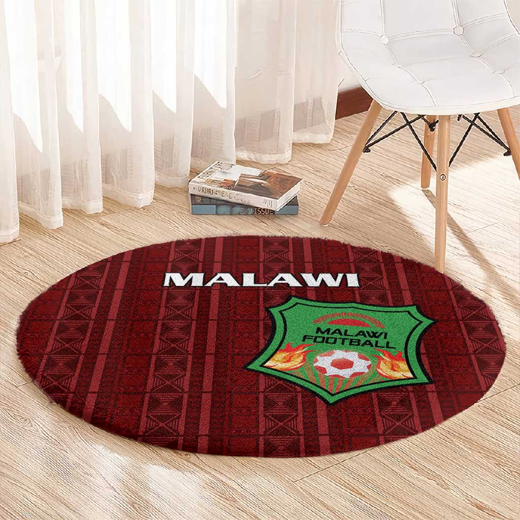 Malawi Football Round Carpet Go Champions - Red LT15