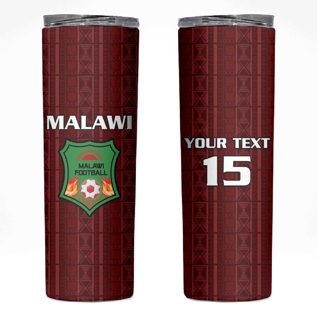 Custom Malawi Football Skinny Tumbler Go Champions - Red LT15