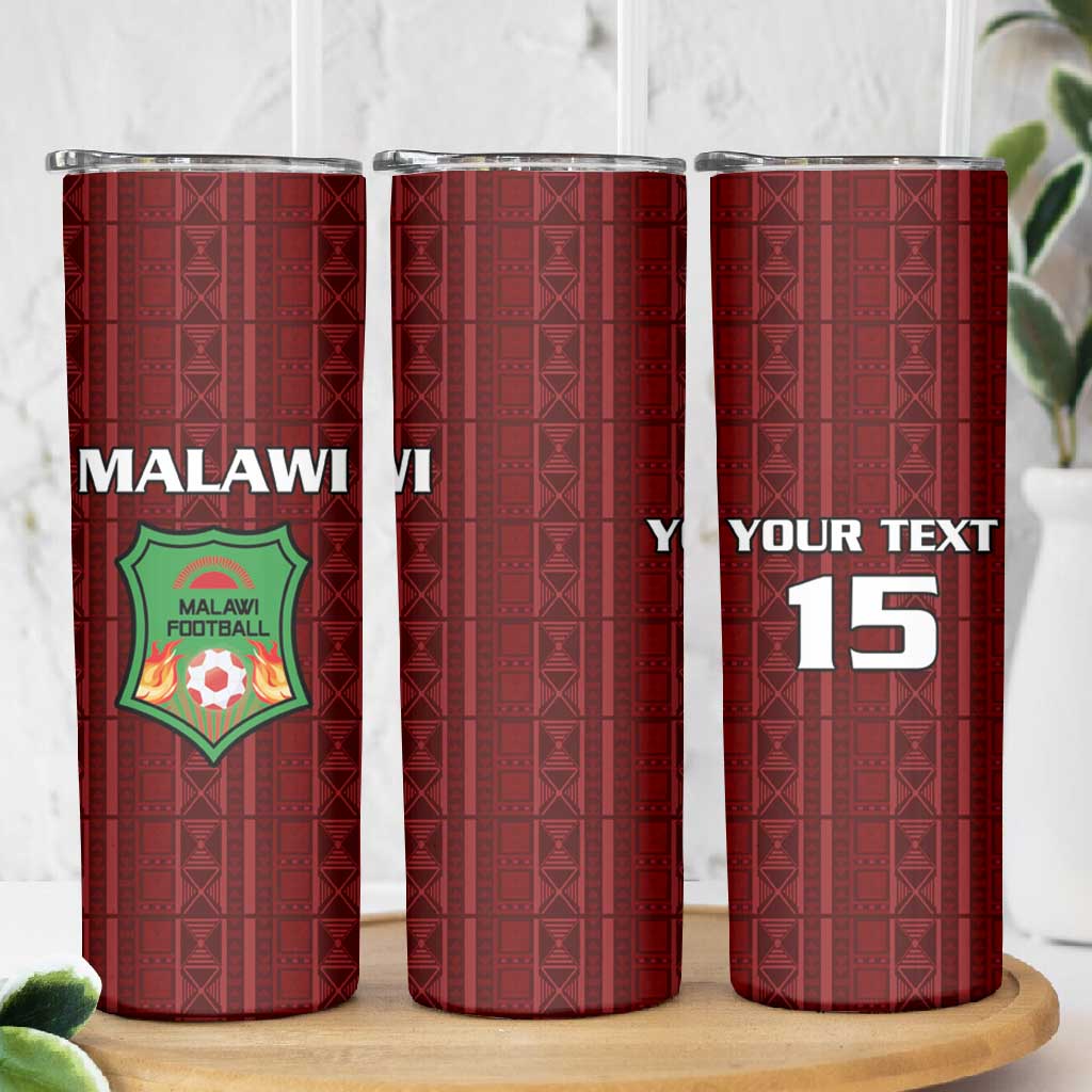 Custom Malawi Football Skinny Tumbler Go Champions - Red LT15