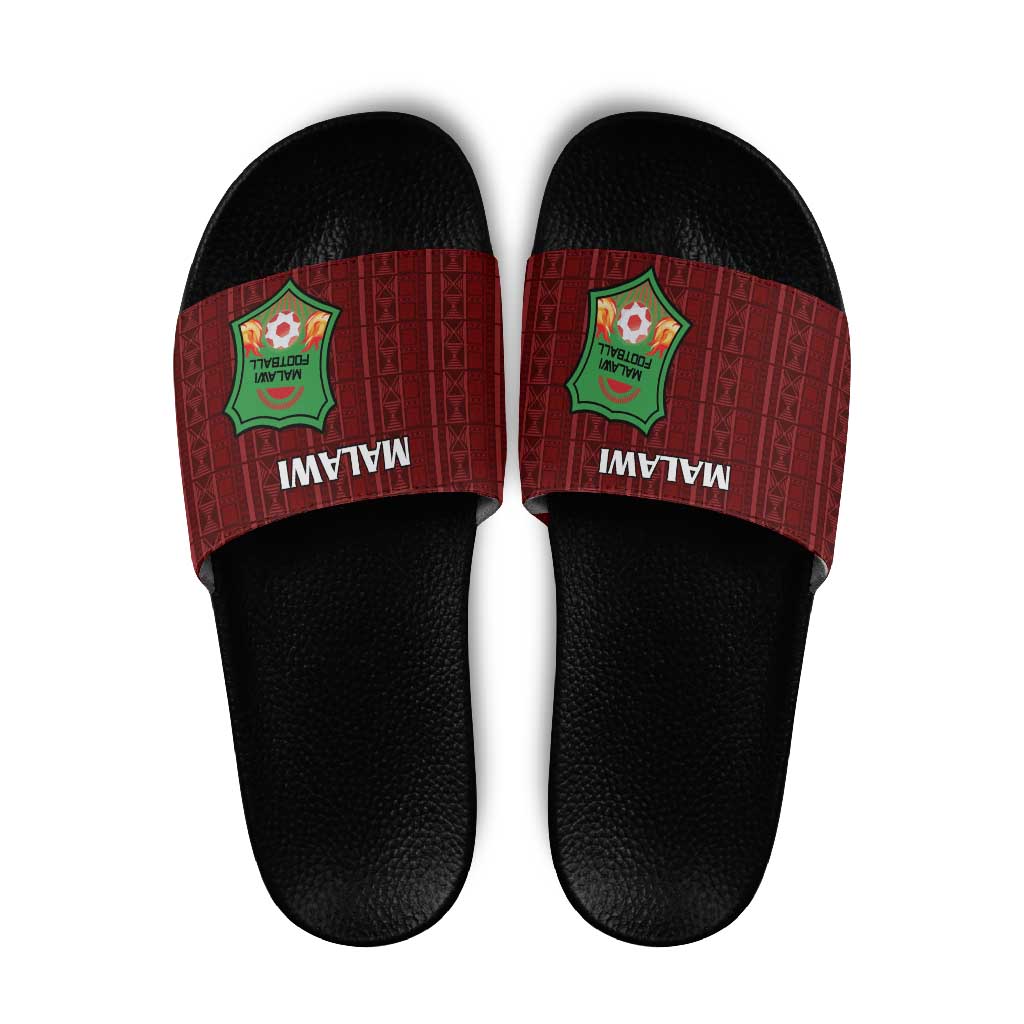 Malawi Football Slide Sandals Come On Flames - Red LT15