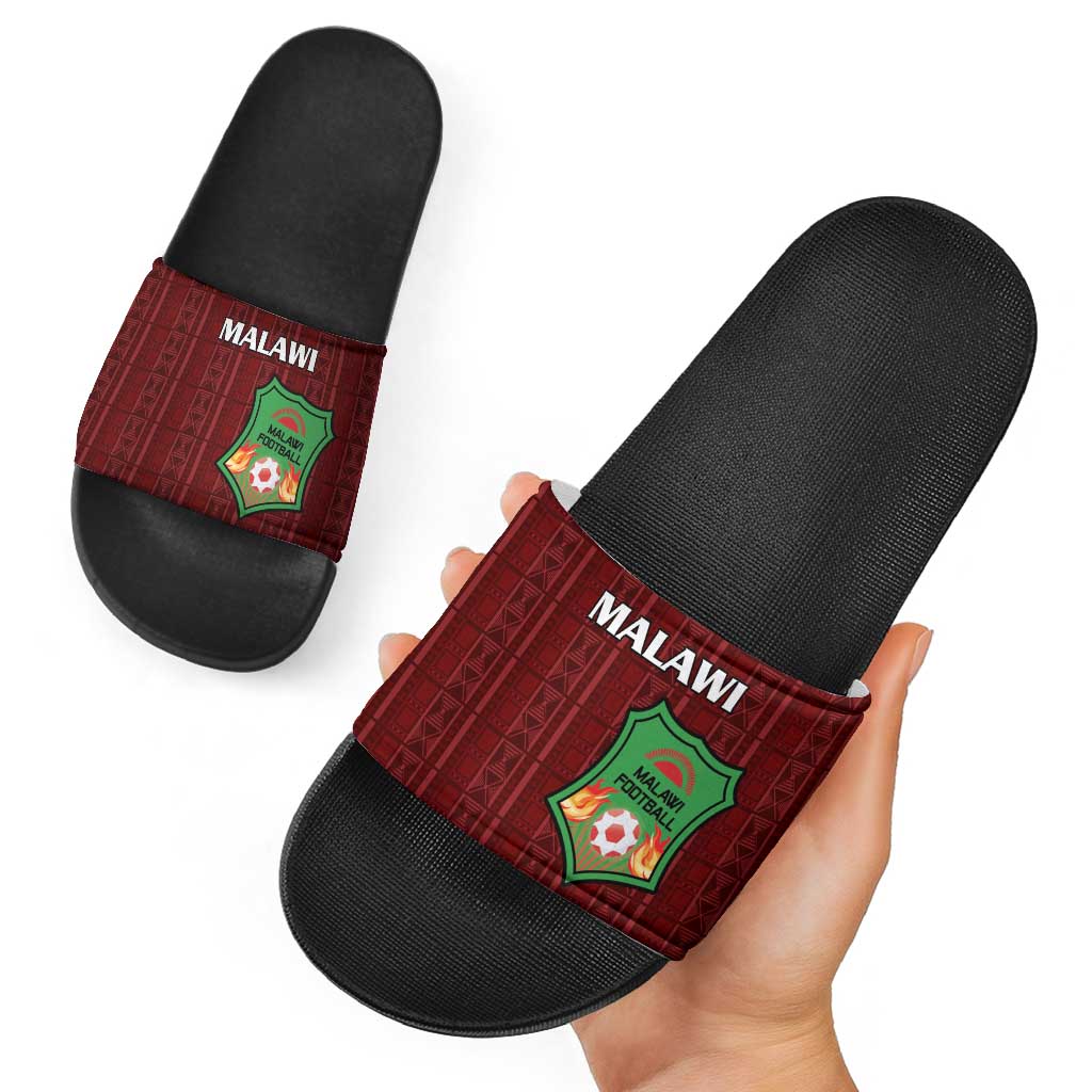 Malawi Football Slide Sandals Come On Flames - Red LT15