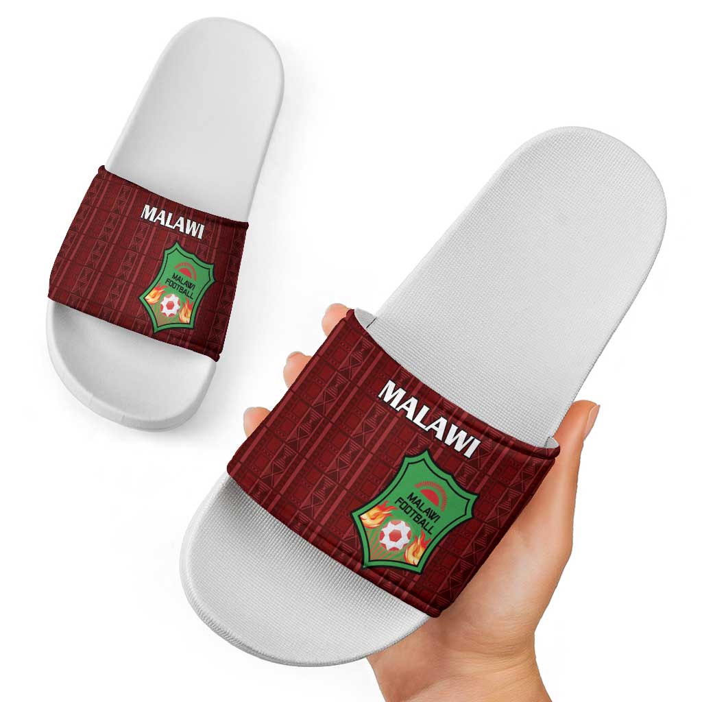 Malawi Football Slide Sandals Come On Flames - Red LT15