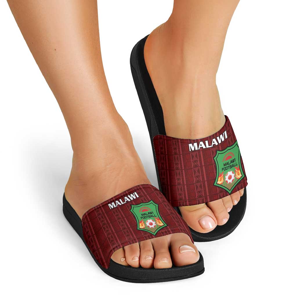 Malawi Football Slide Sandals Come On Flames - Red LT15
