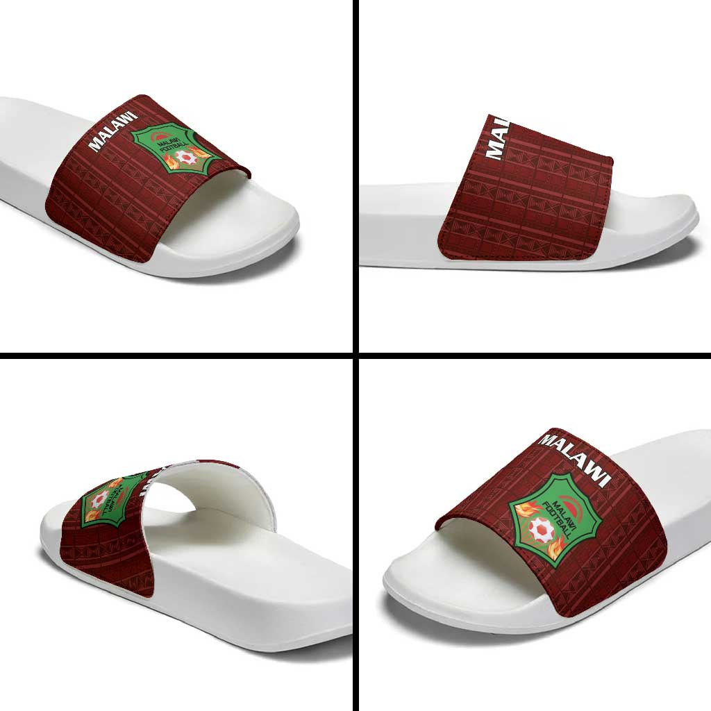 Malawi Football Slide Sandals Come On Flames - Red LT15