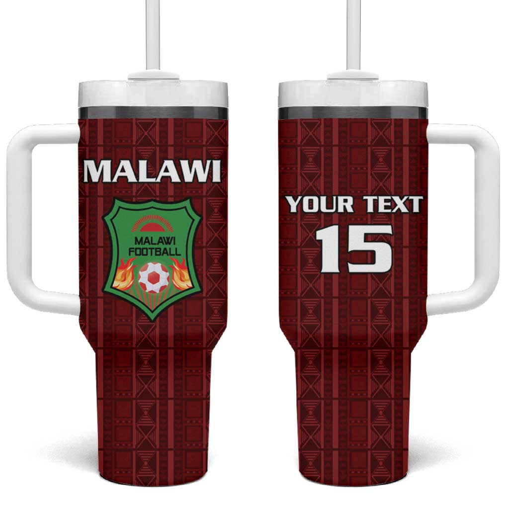 Custom Malawi Football Tumbler With Handle Go Champions - Red LT15