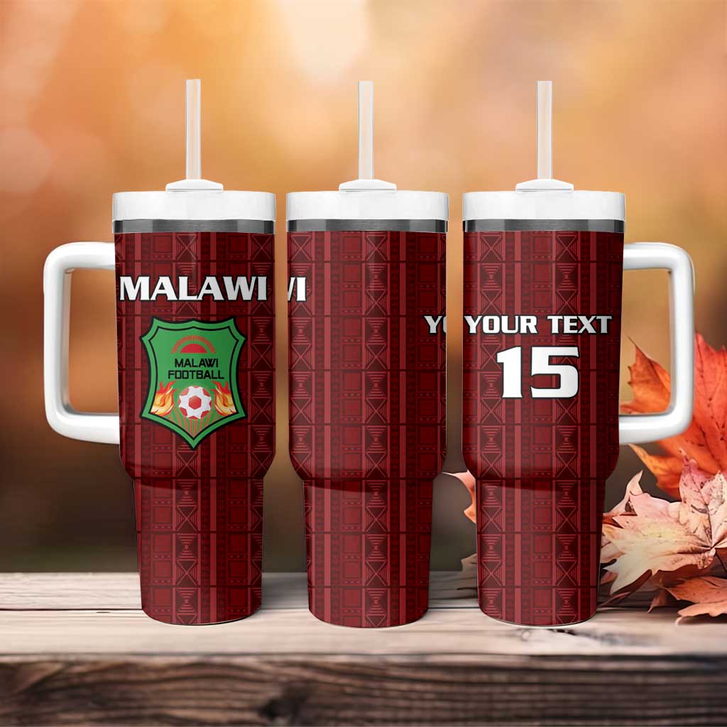 Custom Malawi Football Tumbler With Handle Go Champions - Red LT15