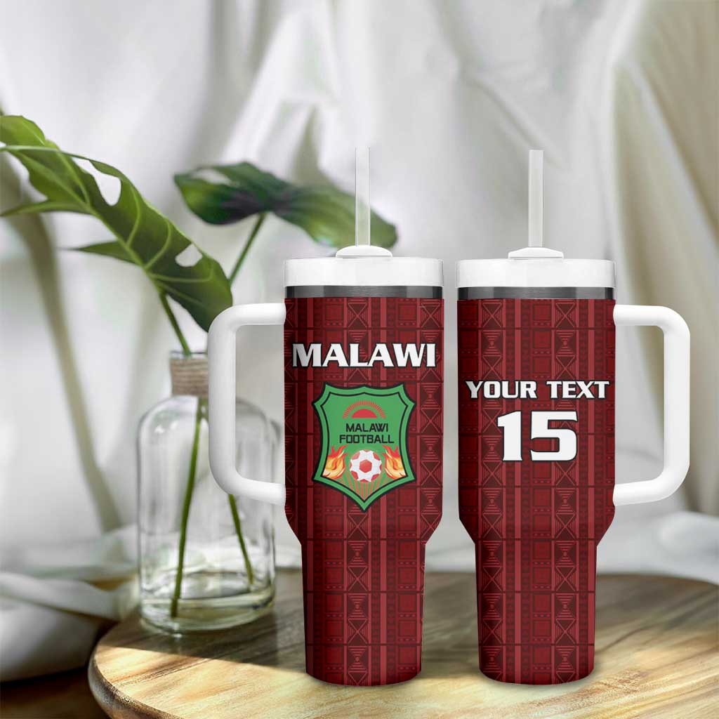 Custom Malawi Football Tumbler With Handle Go Champions - Red LT15