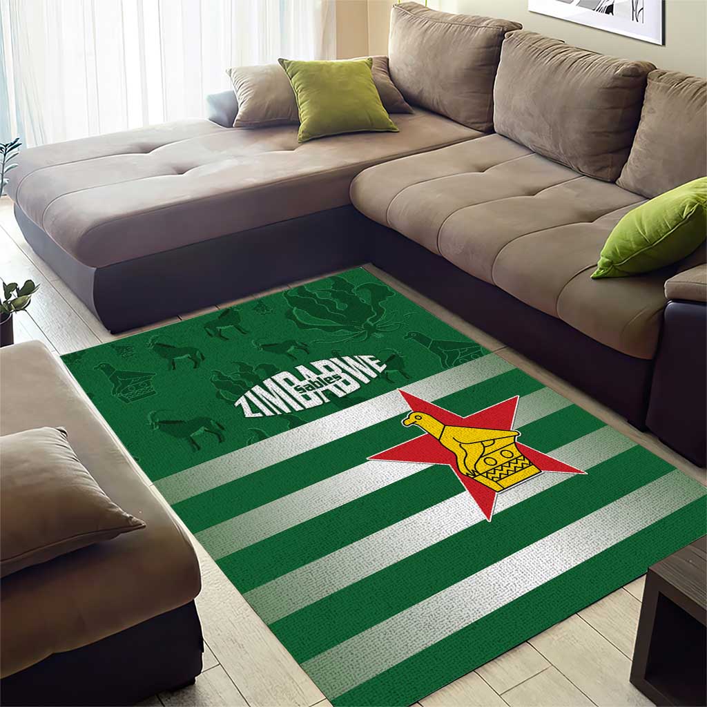 Rugby Zimbabwe Area Rug Go Champions Sables LT15