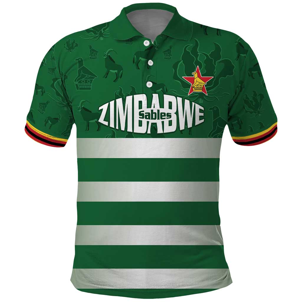Rugby Zimbabwe Custom Polo Shirt Go Champions Sables LT15