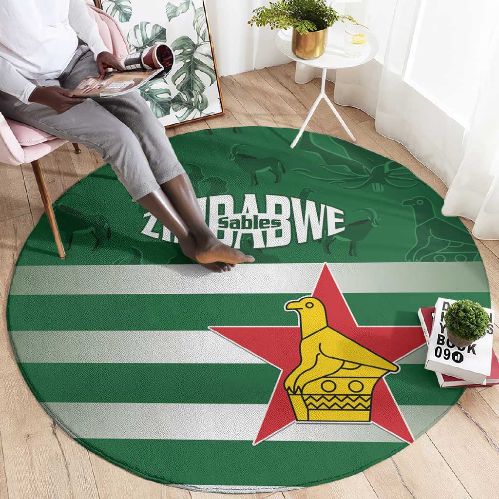 Rugby Zimbabwe Round Carpet Go Champions Sables LT15