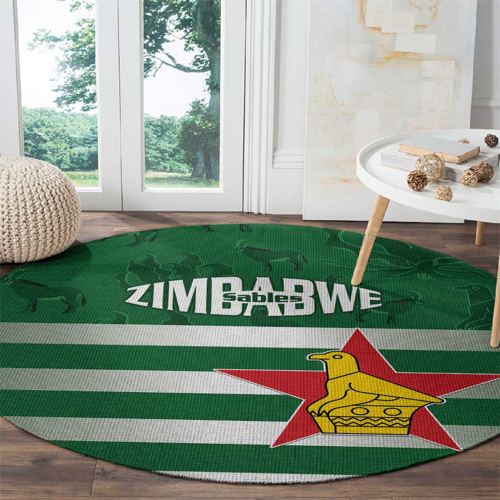 Rugby Zimbabwe Round Carpet Go Champions Sables LT15