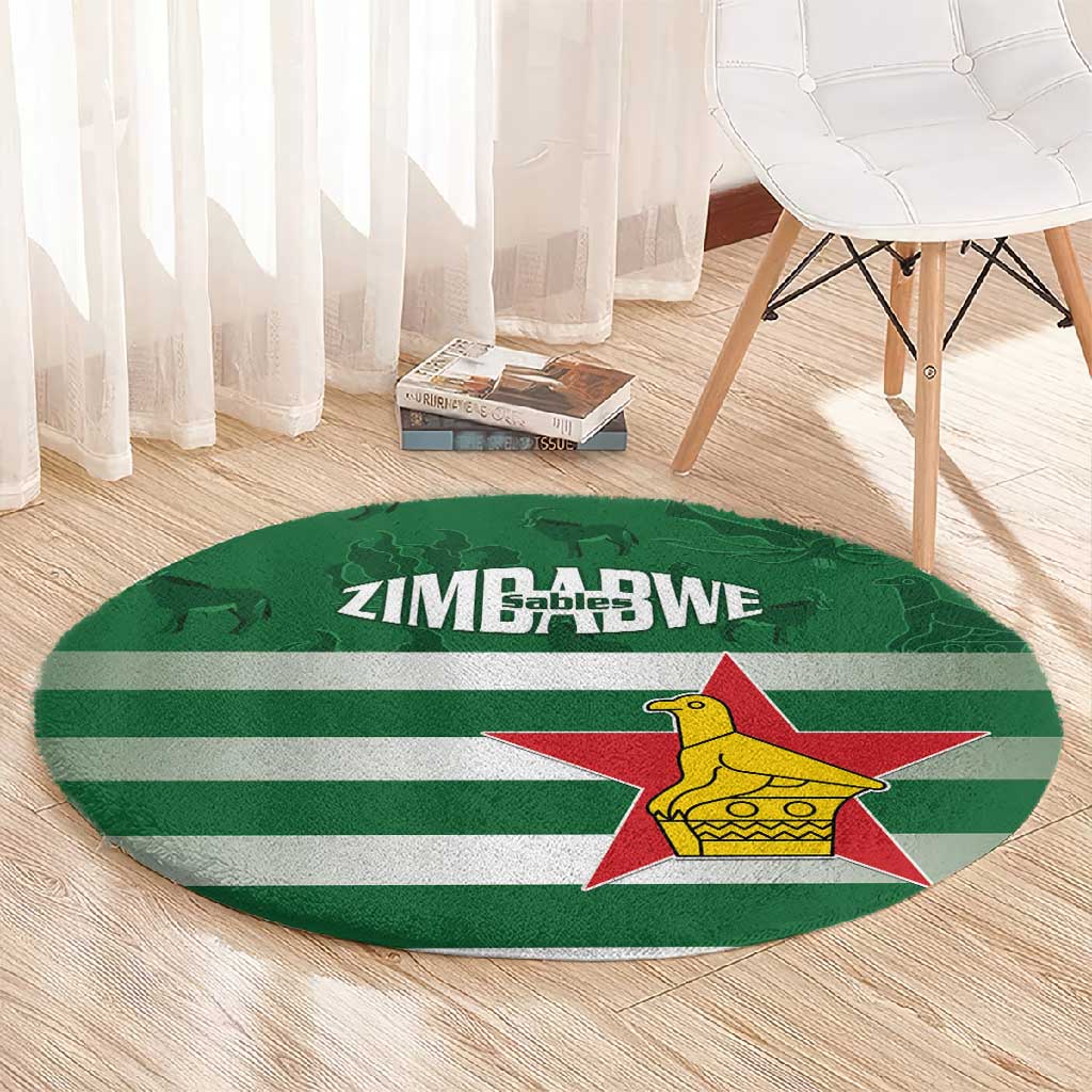 Rugby Zimbabwe Round Carpet Go Champions Sables LT15