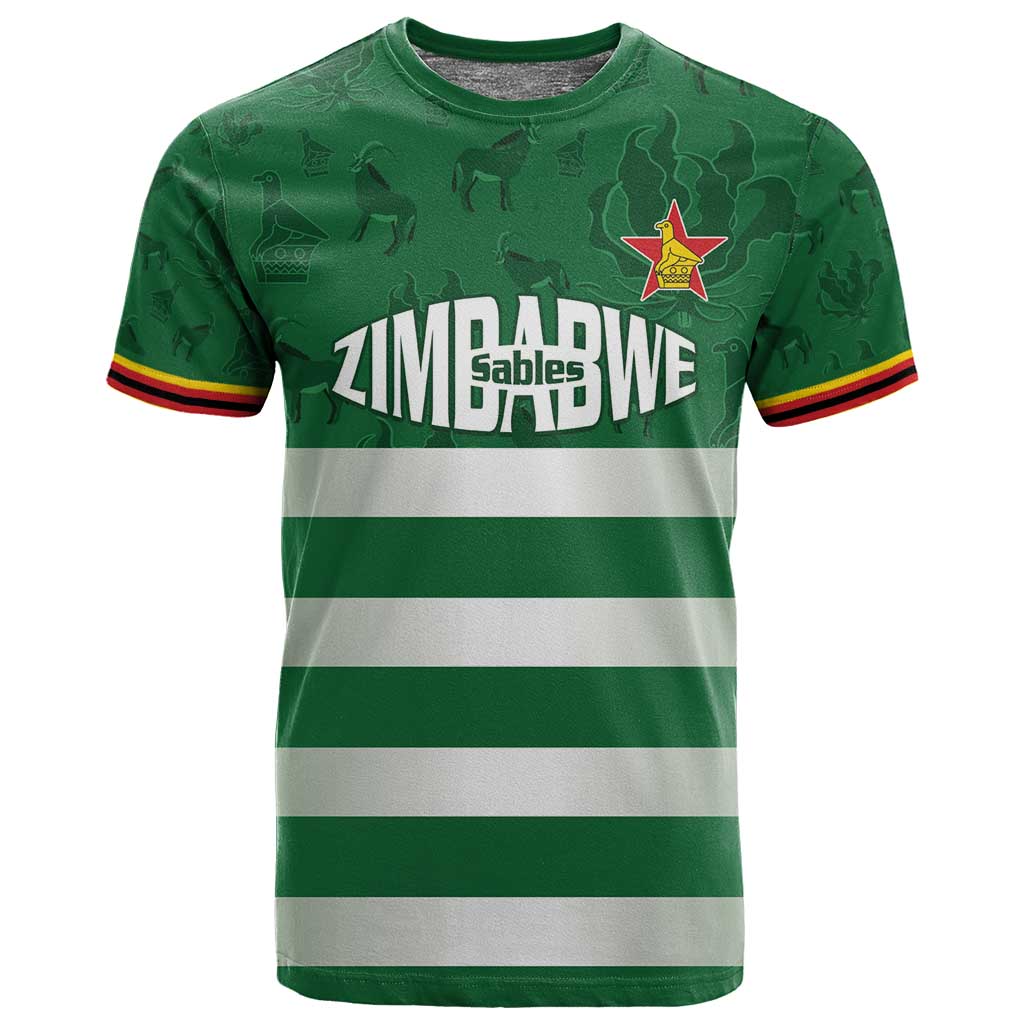 Rugby Zimbabwe Custom T shirt Go Champions Sables LT15