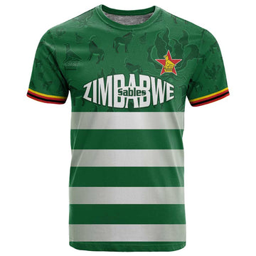 Rugby Zimbabwe Custom T shirt Go Champions Sables LT15