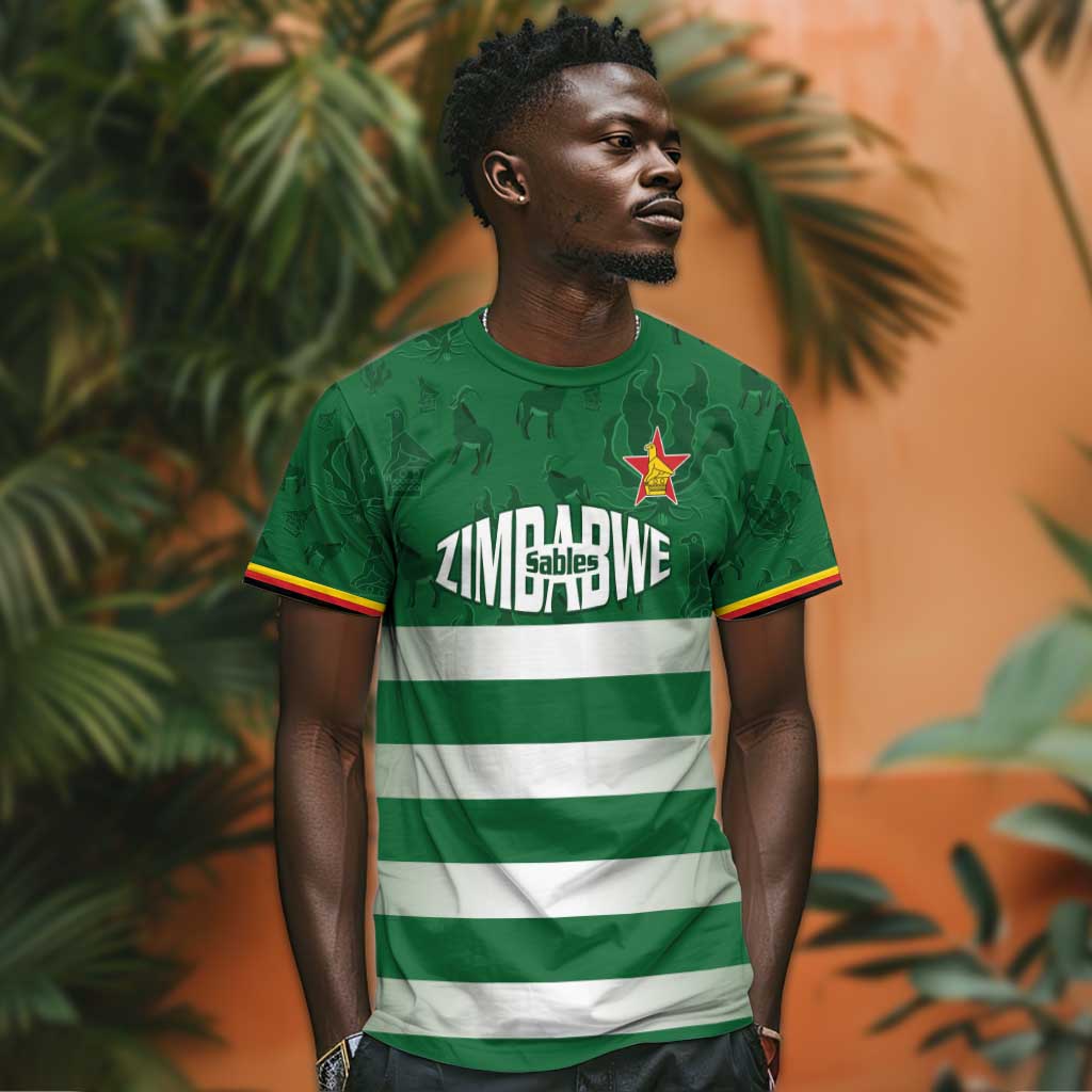 Rugby Zimbabwe Custom T shirt Go Champions Sables LT15