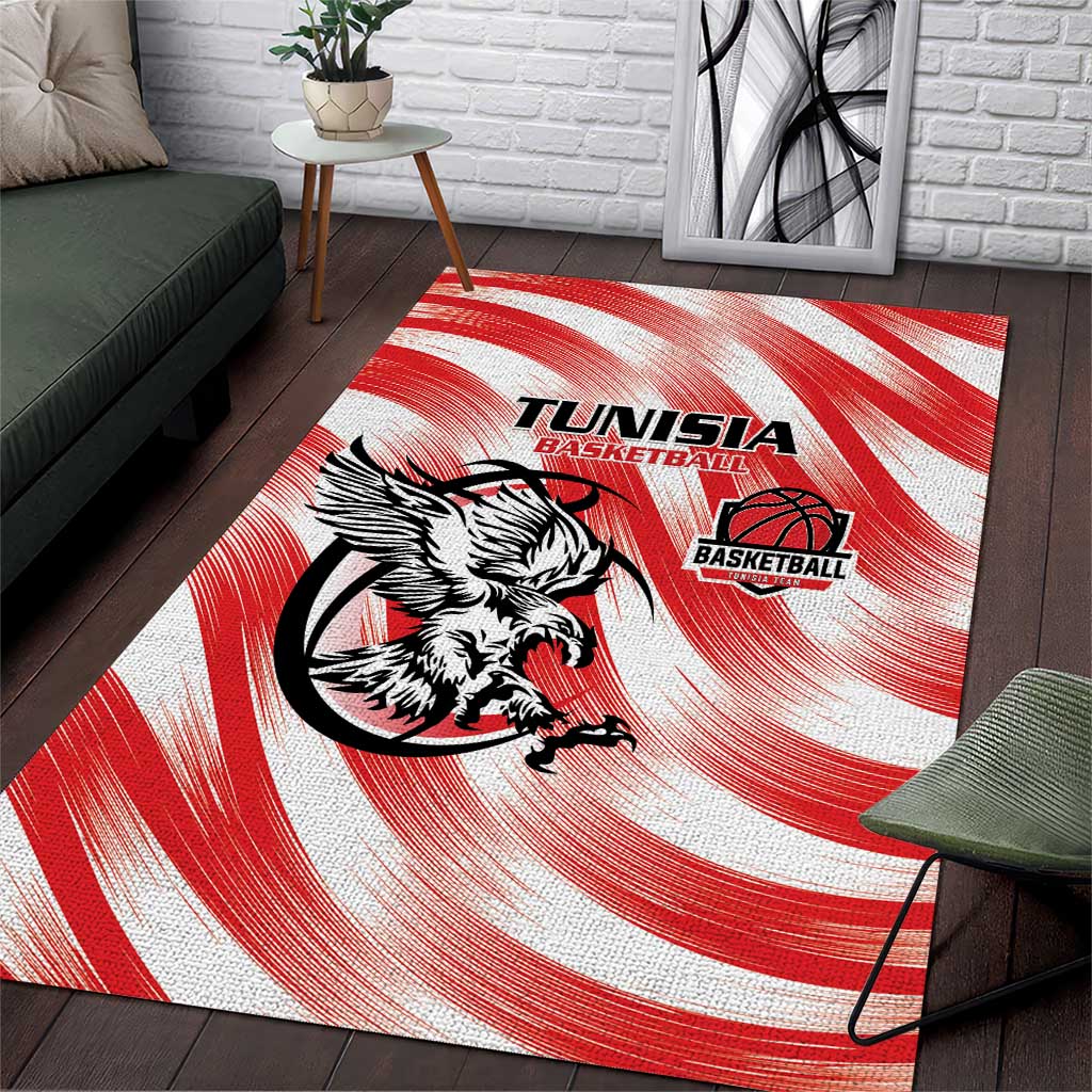 Afro Basketball Tunisia Area Rug Go Eagles of Carthage LT15
