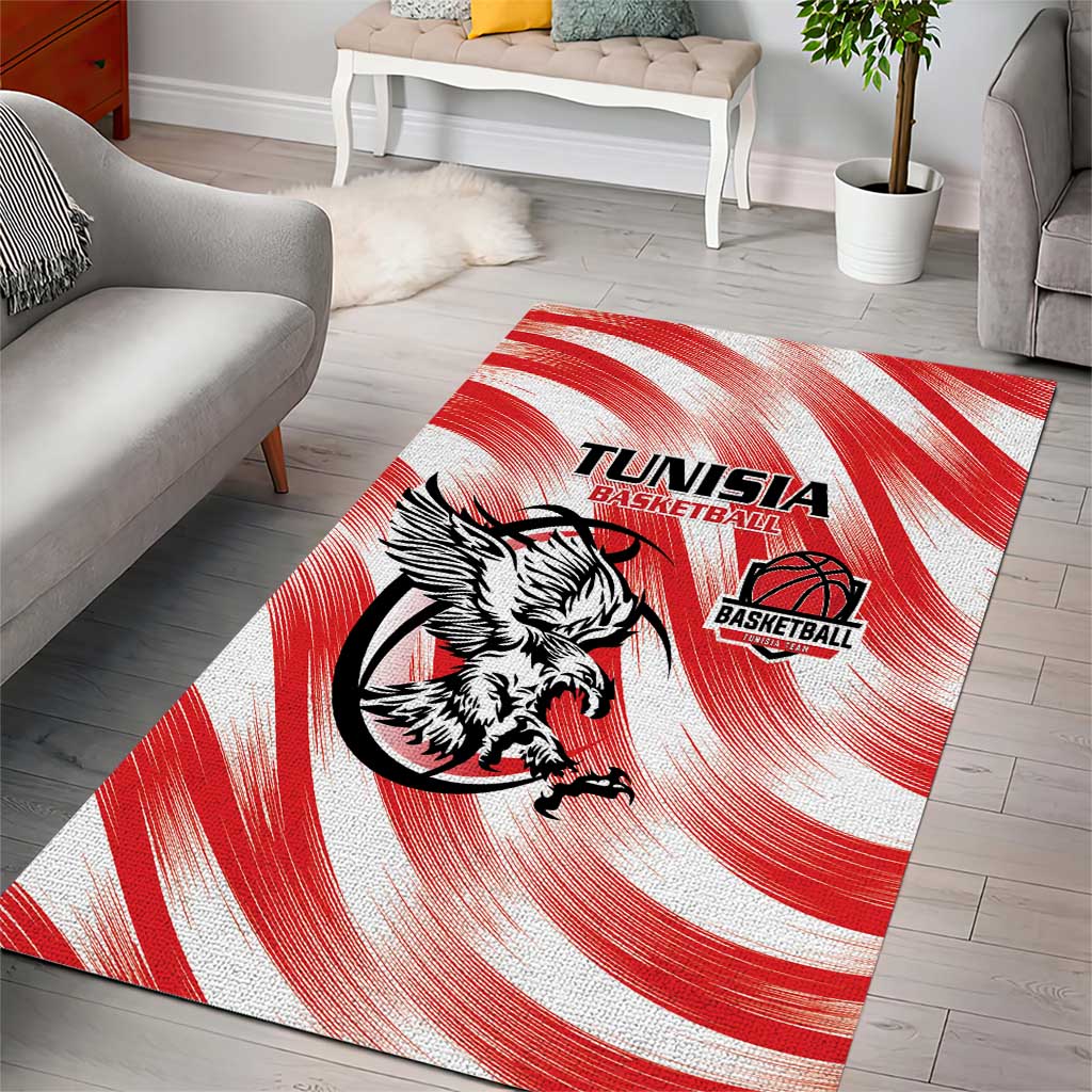 Afro Basketball Tunisia Area Rug Go Eagles of Carthage LT15