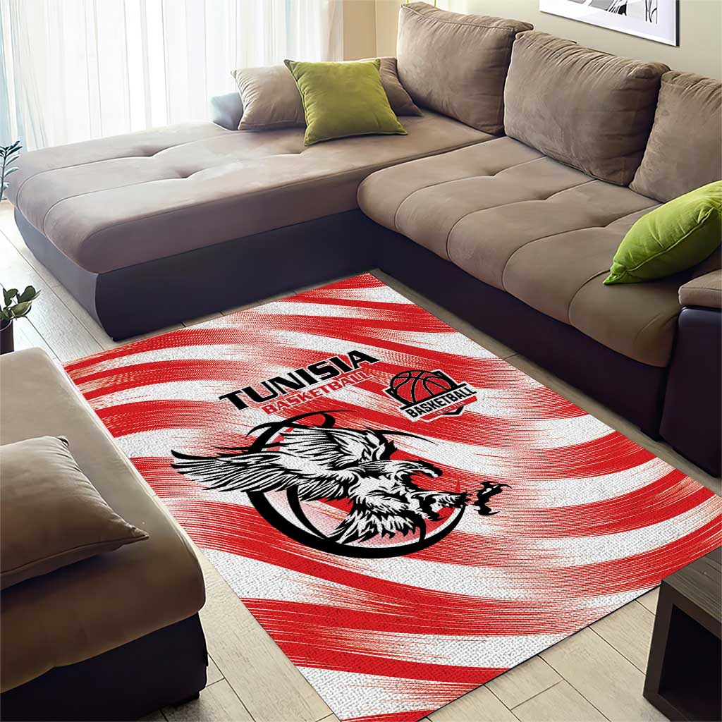Afro Basketball Tunisia Area Rug Go Eagles of Carthage LT15