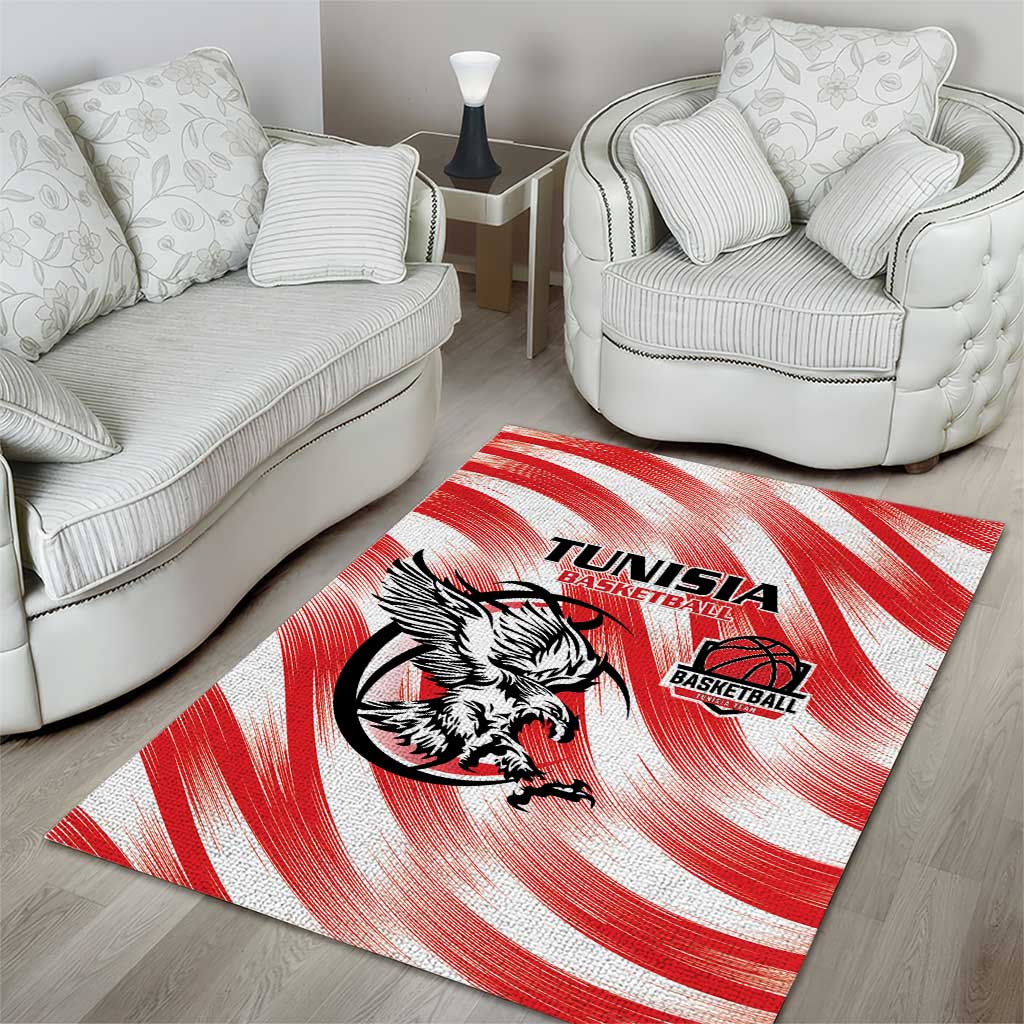 Afro Basketball Tunisia Area Rug Go Eagles of Carthage LT15