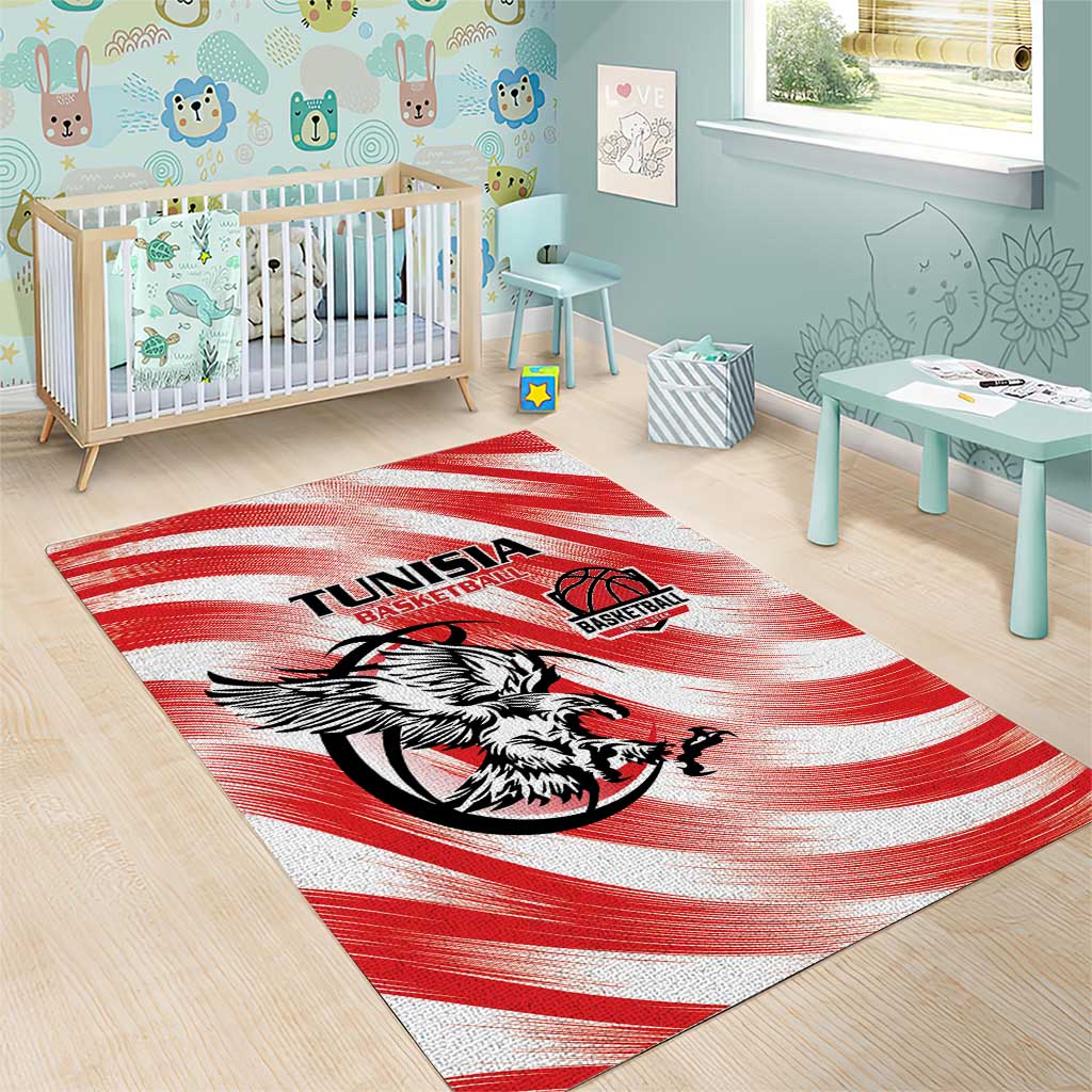 Afro Basketball Tunisia Area Rug Go Eagles of Carthage LT15
