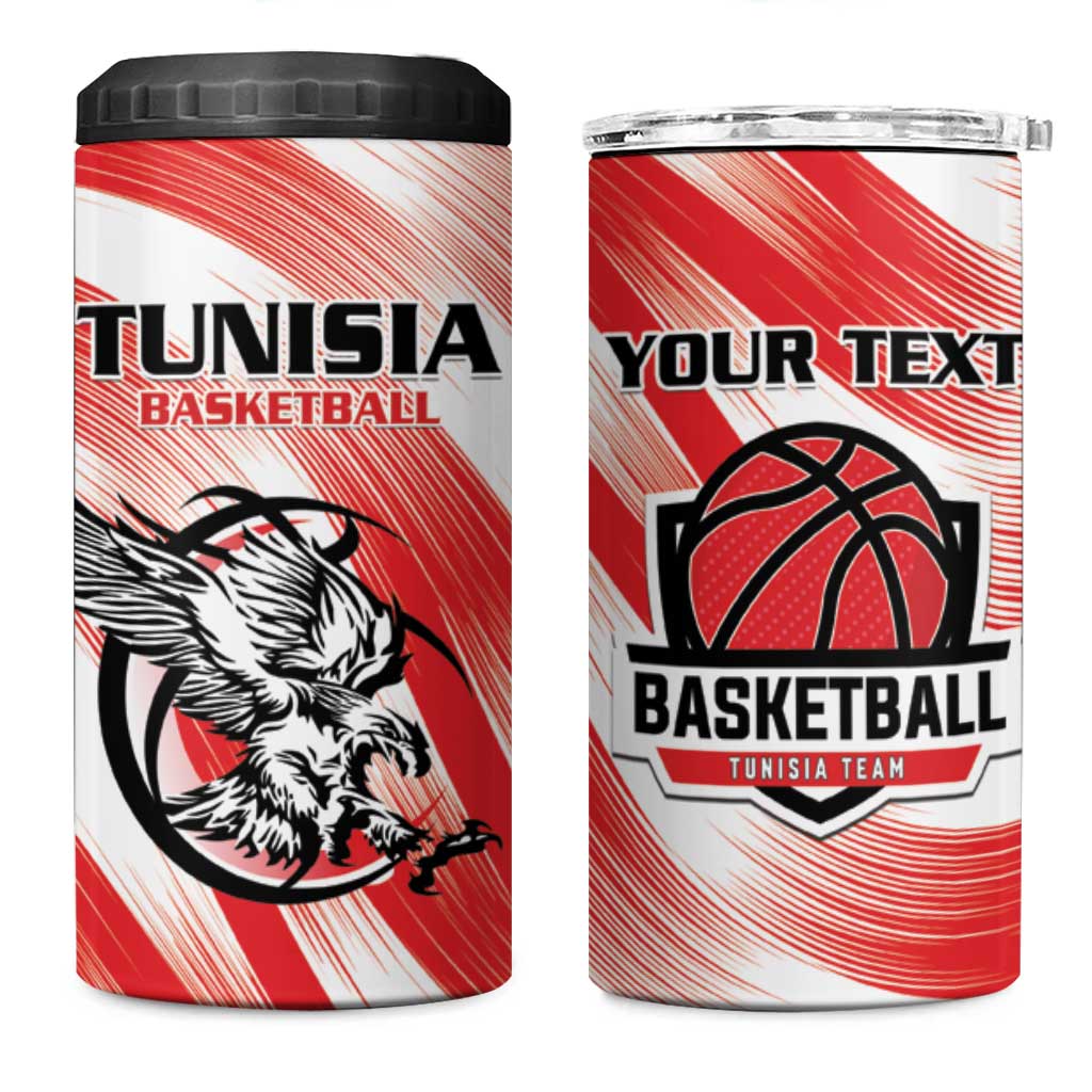 Afro Basketball Tunisia Custom 4 in 1 Can Cooler Tumbler Go Eagles of Carthage LT15