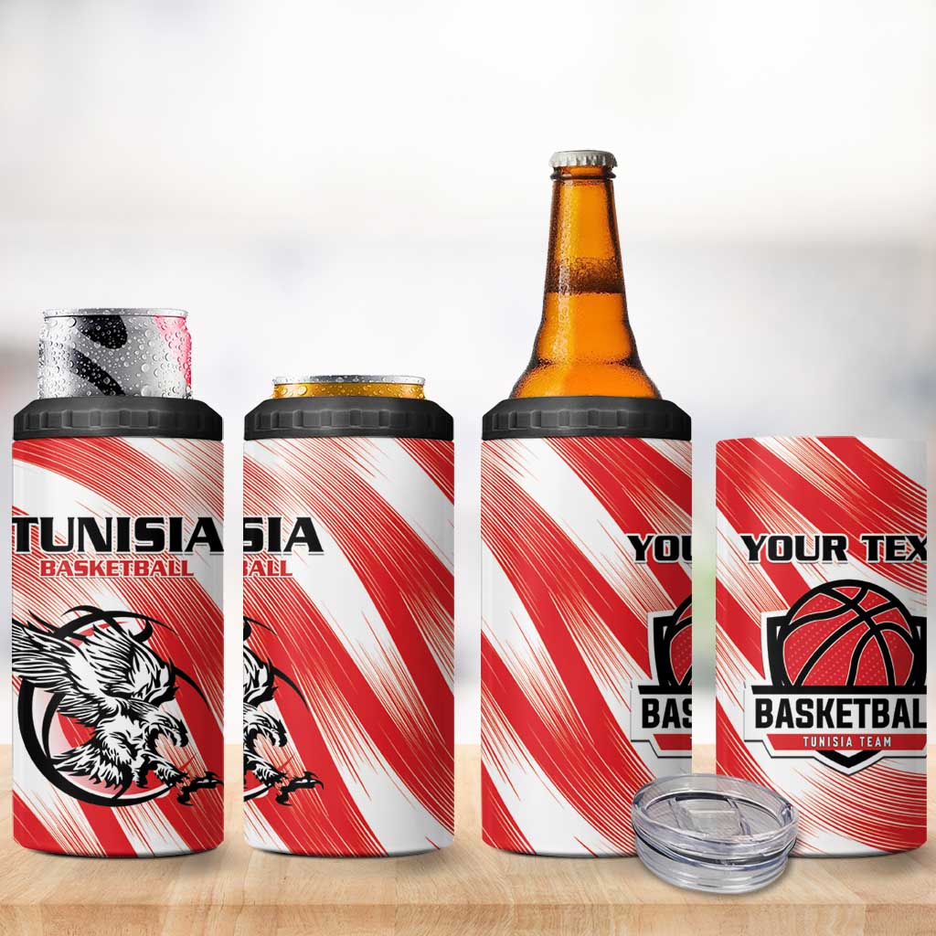 Afro Basketball Tunisia Custom 4 in 1 Can Cooler Tumbler Go Eagles of Carthage LT15