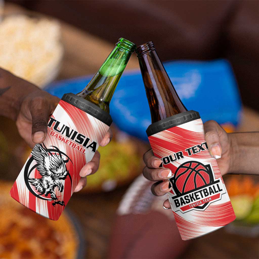 Afro Basketball Tunisia Custom 4 in 1 Can Cooler Tumbler Go Eagles of Carthage LT15