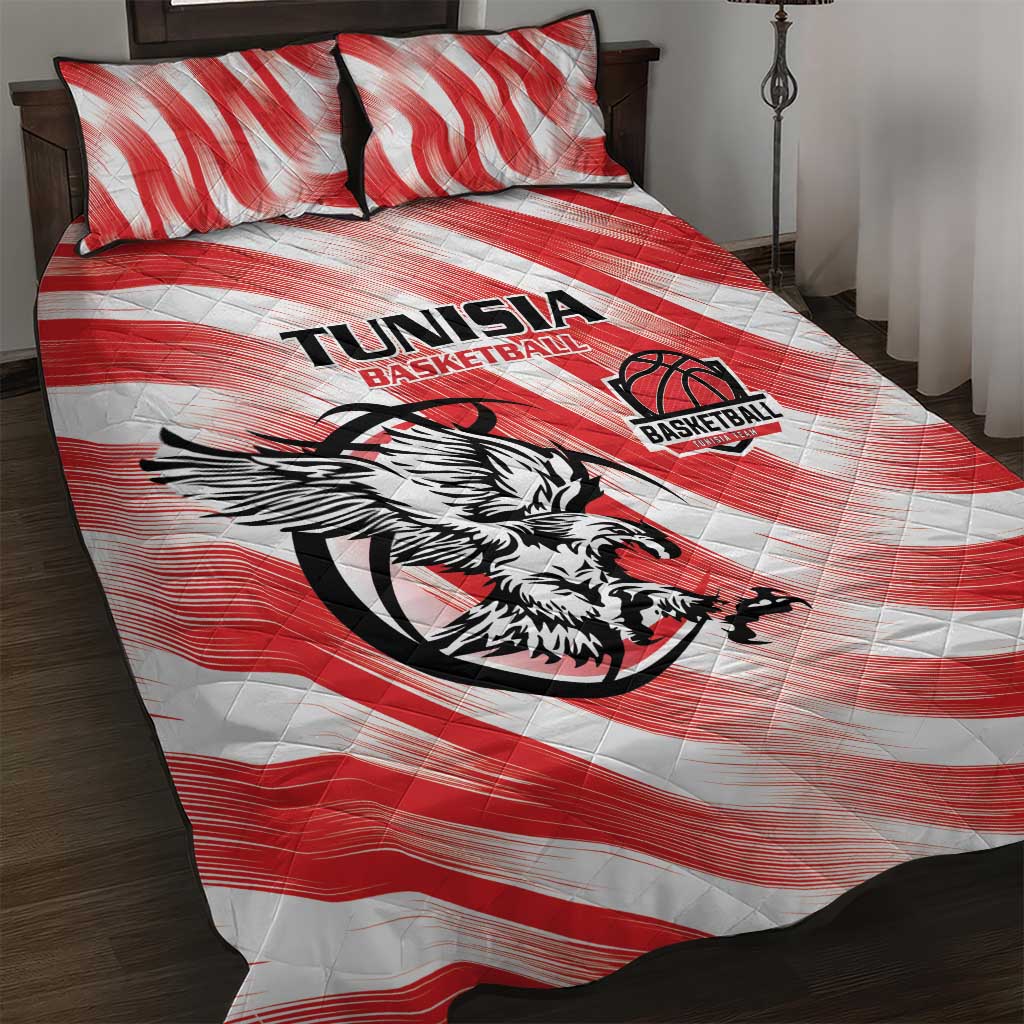 Afro Basketball Tunisia Quilt Bed Set Go Eagles of Carthage LT15