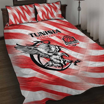 Afro Basketball Tunisia Quilt Bed Set Go Eagles of Carthage LT15