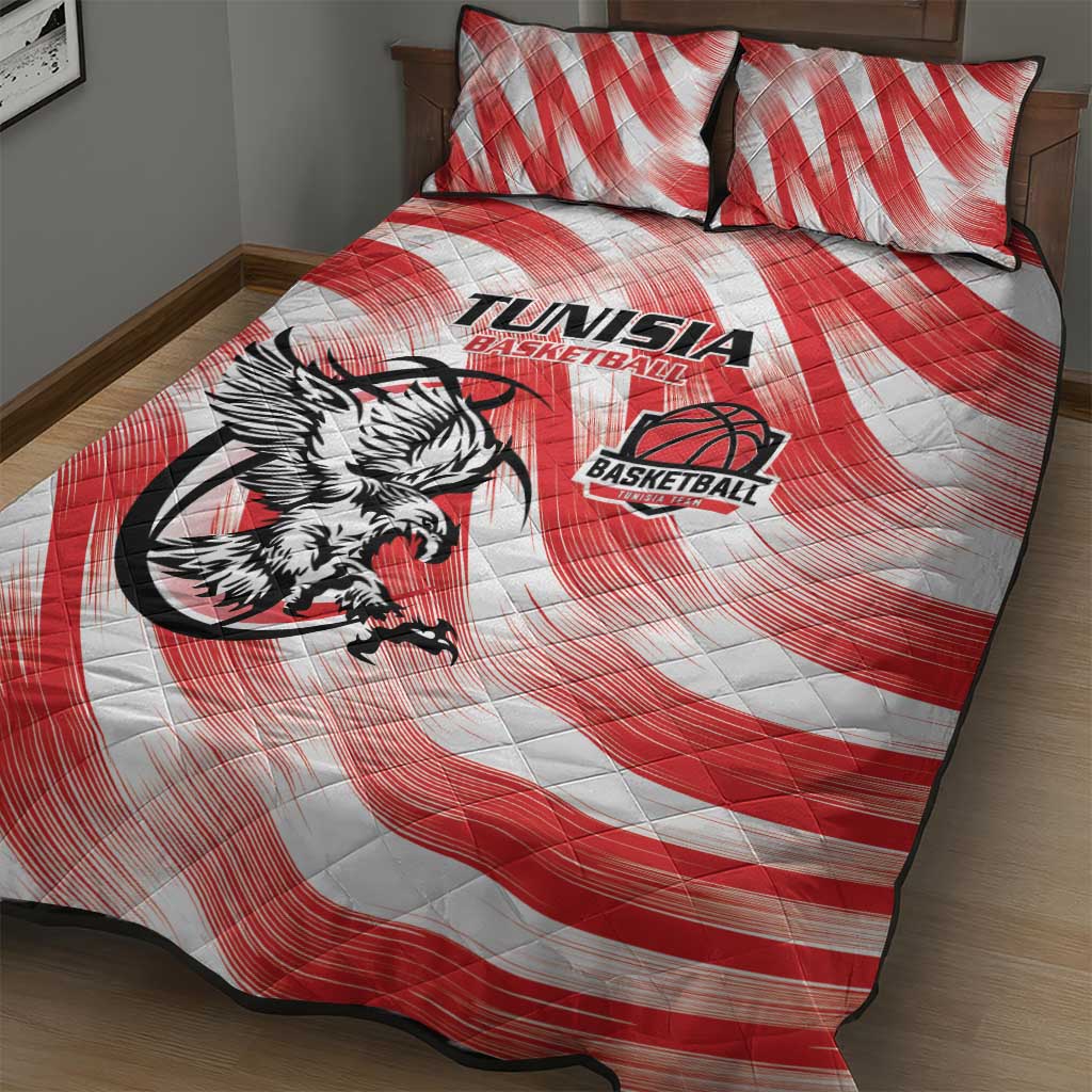 Afro Basketball Tunisia Quilt Bed Set Go Eagles of Carthage LT15
