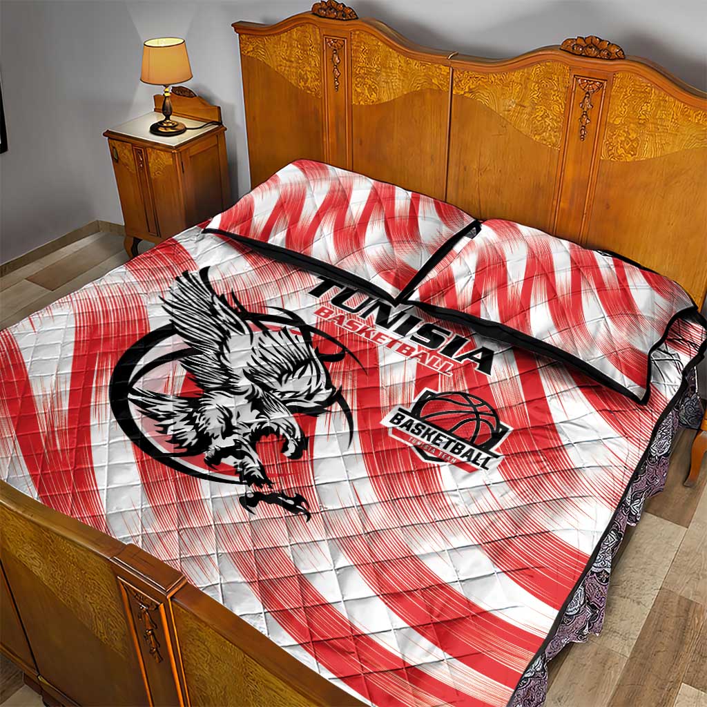 Afro Basketball Tunisia Quilt Bed Set Go Eagles of Carthage LT15