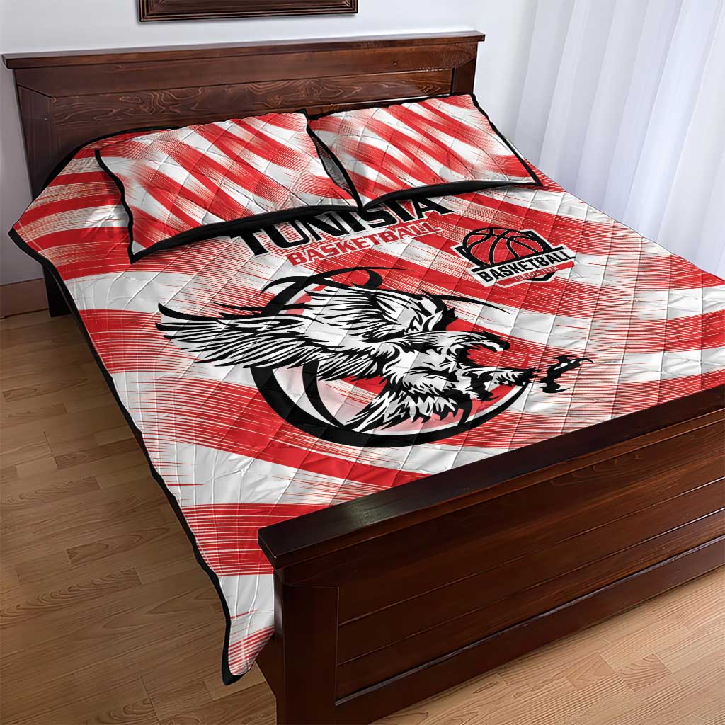 Afro Basketball Tunisia Quilt Bed Set Go Eagles of Carthage LT15