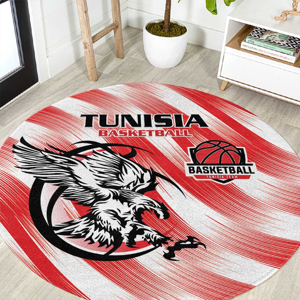 Afro Basketball Tunisia Round Carpet Go Eagles of Carthage LT15