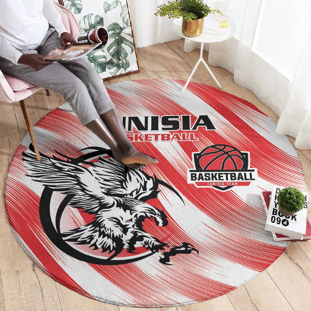 Afro Basketball Tunisia Round Carpet Go Eagles of Carthage LT15
