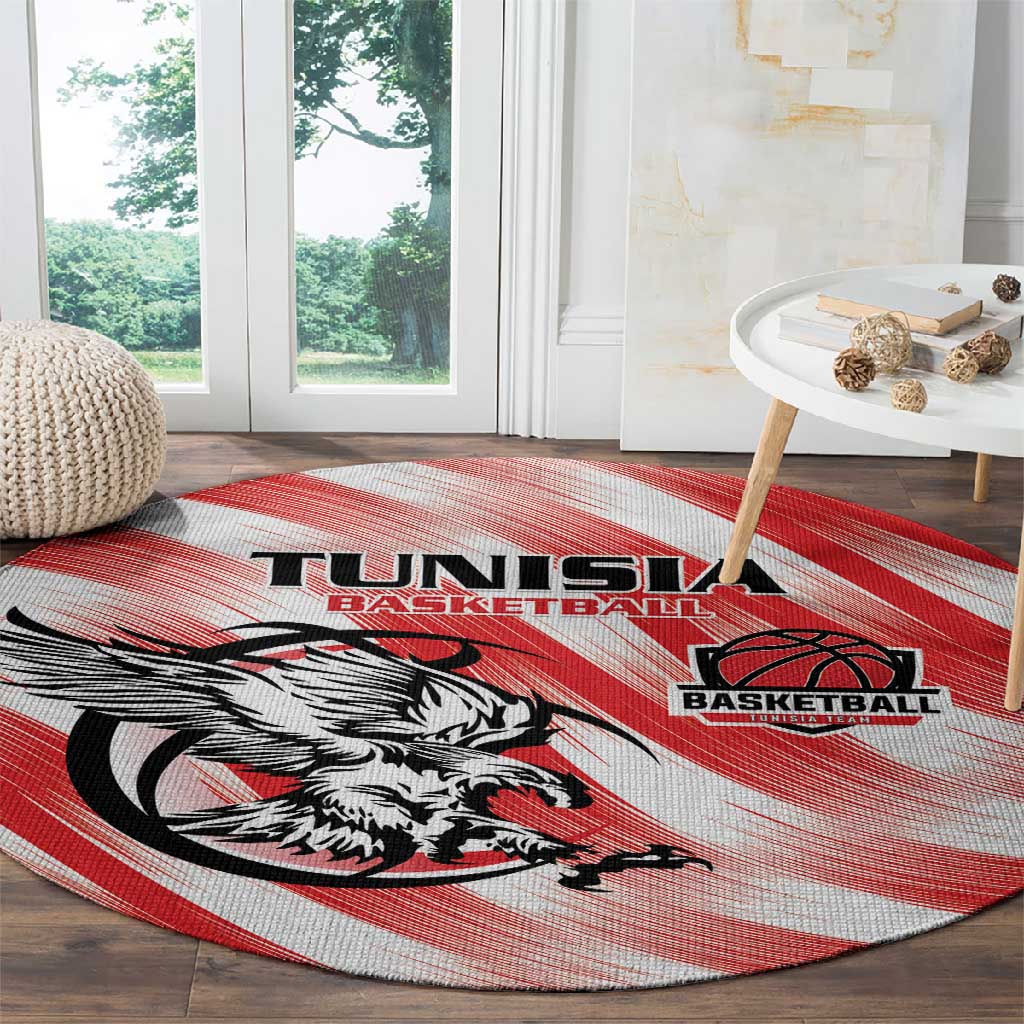 Afro Basketball Tunisia Round Carpet Go Eagles of Carthage LT15