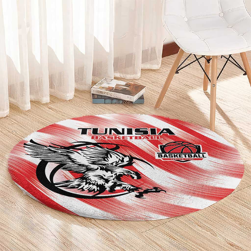 Afro Basketball Tunisia Round Carpet Go Eagles of Carthage LT15
