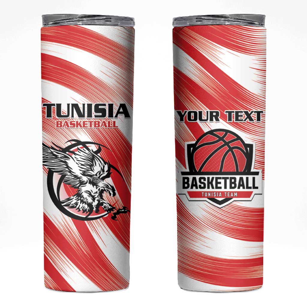 Afro Basketball Tunisia Custom Skinny Tumbler Go Eagles of Carthage LT15