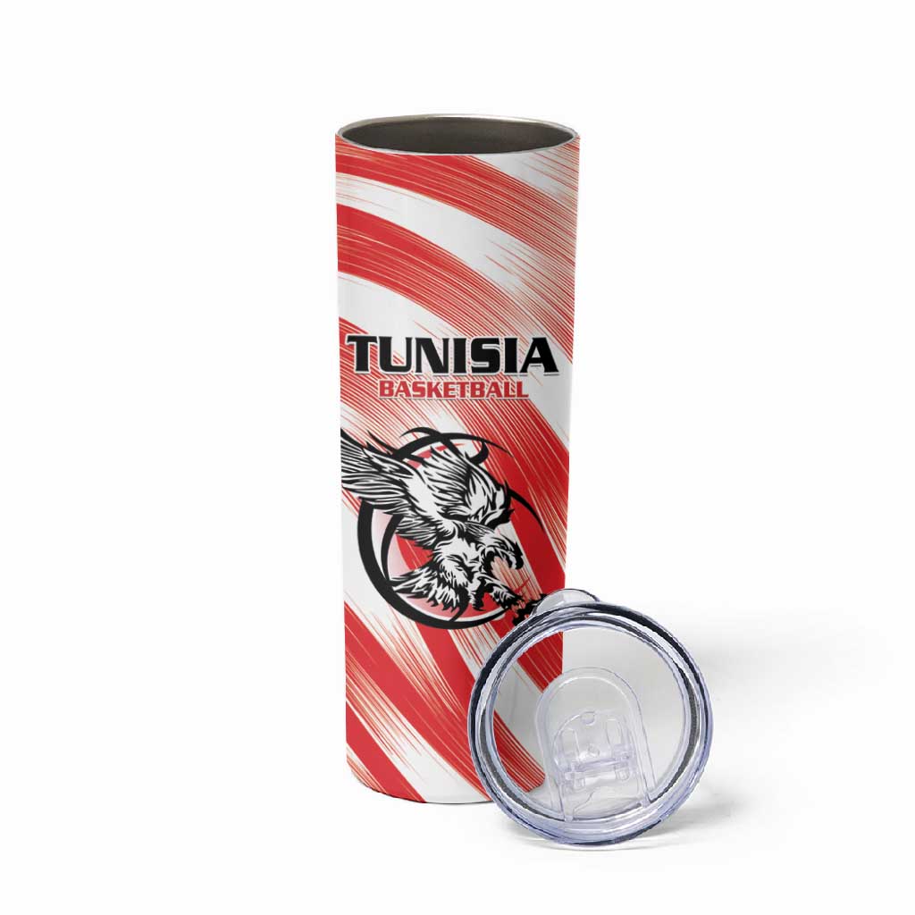 Afro Basketball Tunisia Custom Skinny Tumbler Go Eagles of Carthage LT15