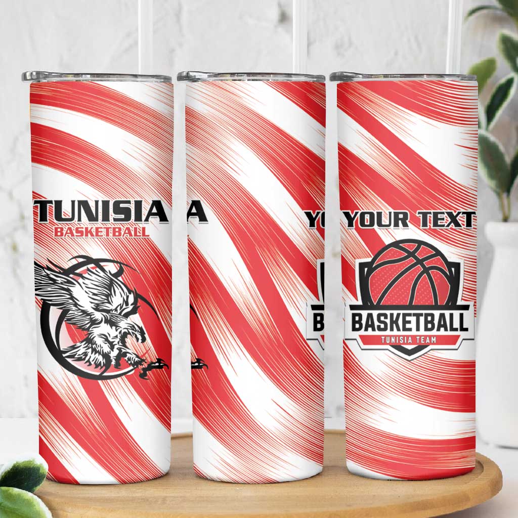 Afro Basketball Tunisia Custom Skinny Tumbler Go Eagles of Carthage LT15