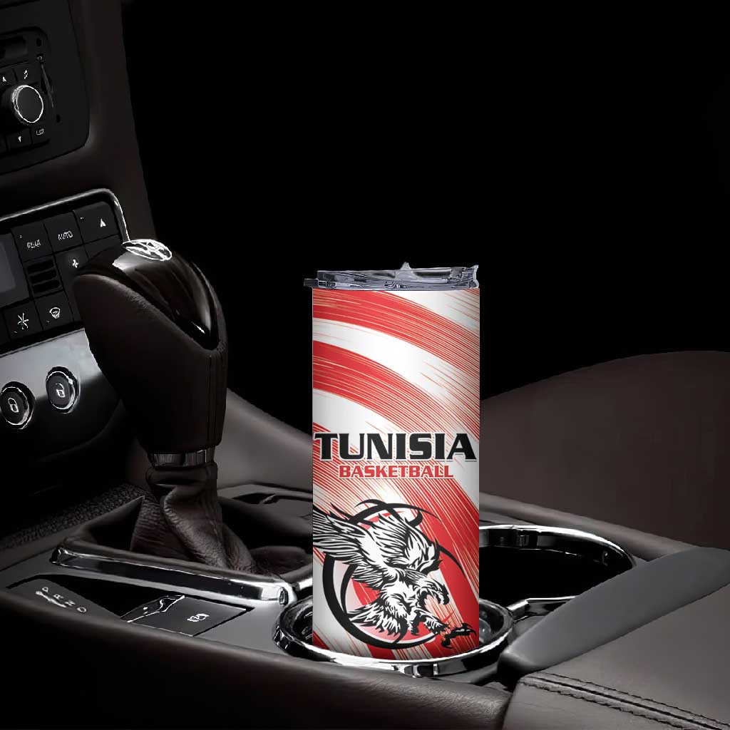 Afro Basketball Tunisia Custom Skinny Tumbler Go Eagles of Carthage LT15