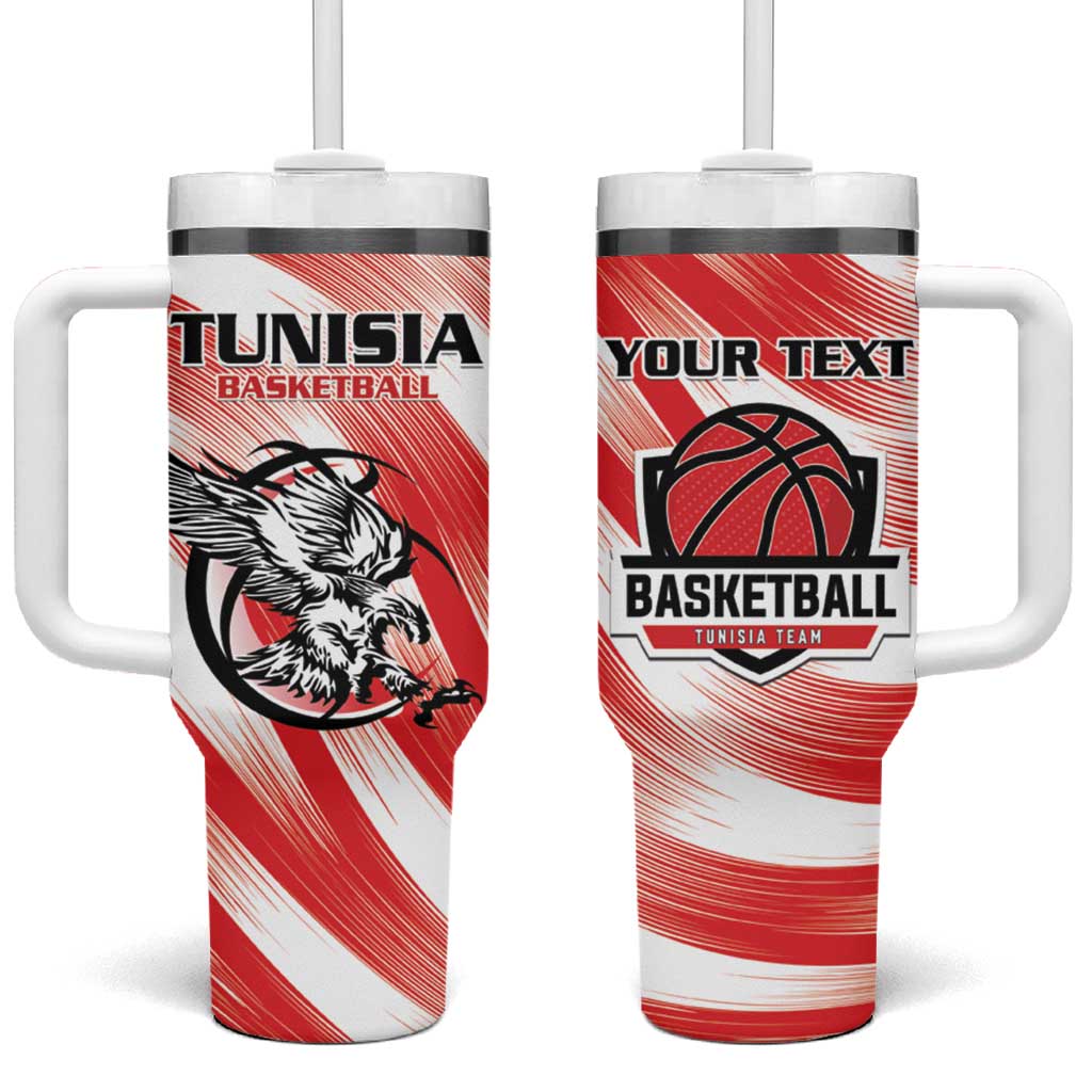Afro Basketball Tunisia Custom Tumbler With Handle Go Eagles of Carthage LT15