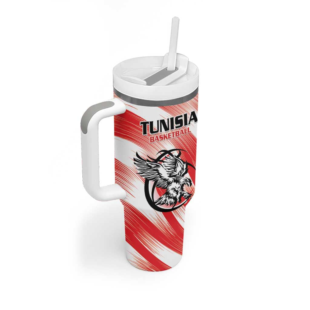 Afro Basketball Tunisia Custom Tumbler With Handle Go Eagles of Carthage LT15